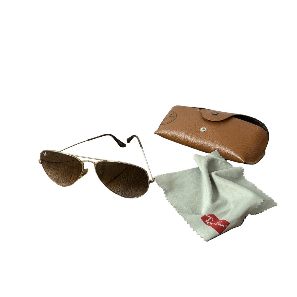 Ray-Ban Aviator Large Metal RB 3025 Sunglasses Gold Brown Gradient 58-14